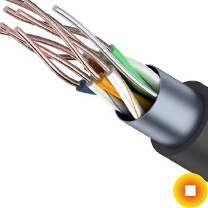 Сетевой кабель уличный 0,57х2 мм U/FTP Cu Stranded PP